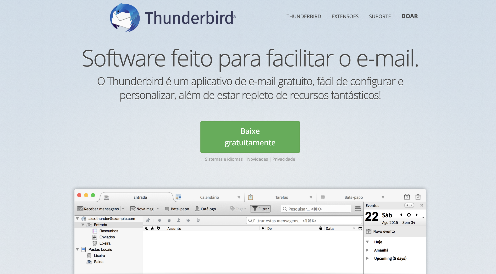 Thunderbird como exemplo de ferramenta grátis de email marketing